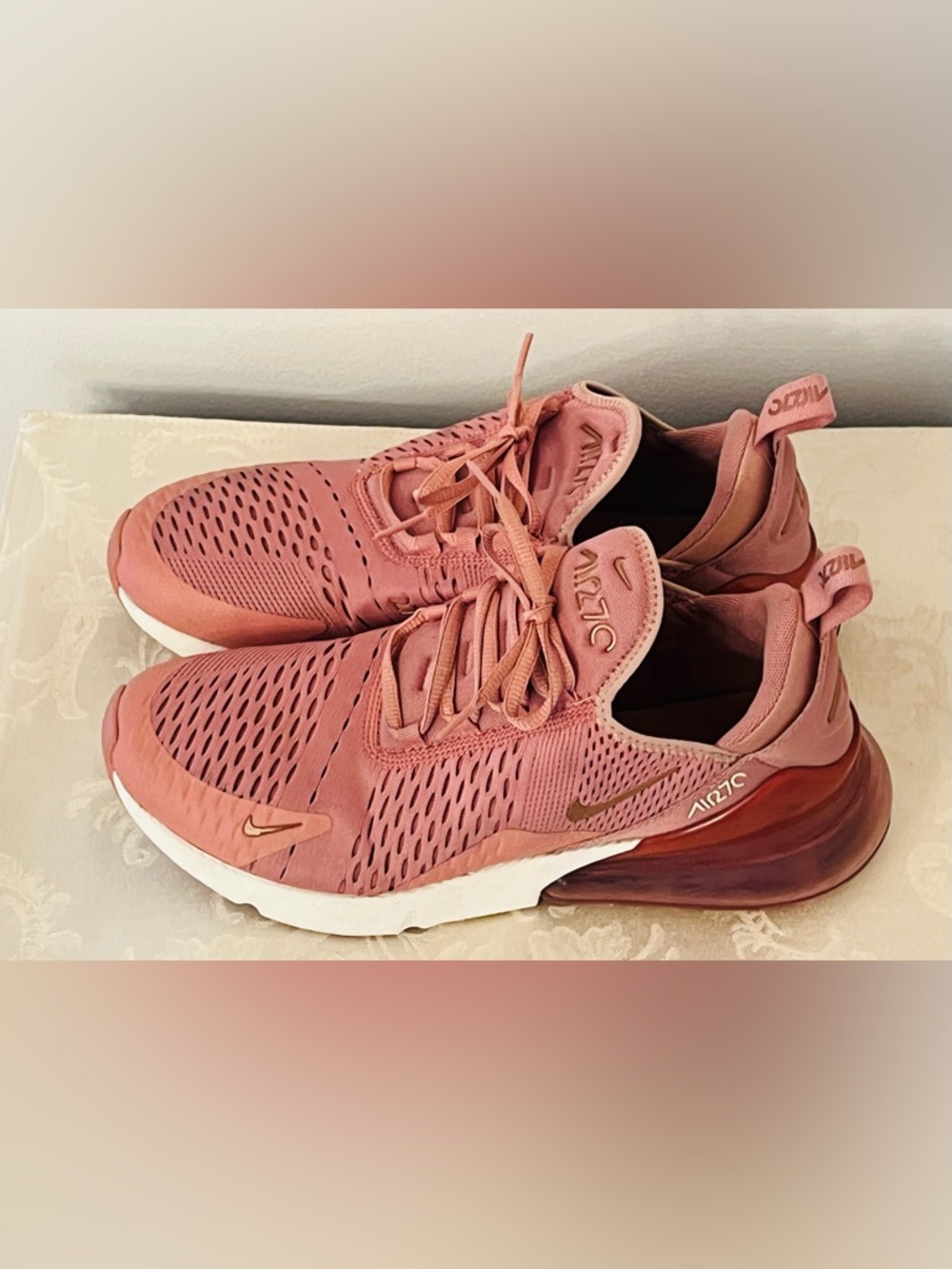 Nike Air Max 270 Rust Pink Running Women Sneakers BQ0969-600 - Sz 10 EUC - Picture 9 of 15